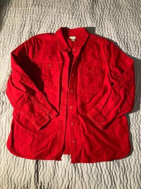 L.L. Bean Heritage Chamois shirt is red size XL petite